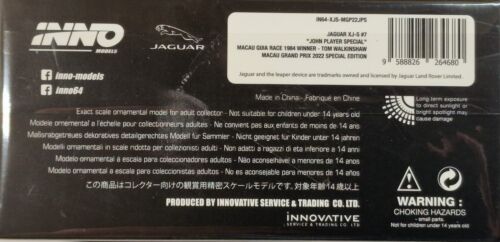 MODELOS INNO64 JAGUAR XJ-S JOHN PLAYER ESPECIAL MACAO GRAN PREMIO 22 EDICIÓN MGP22 - Imagen 10 de 10