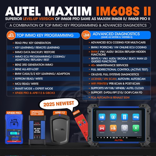 2025 Autel MaxiIM IM608S II IM608PRO Top Key Programming Diagnostic Scanner - Picture 2 of 15