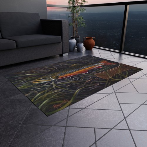 Brook Trout Outdoor Rug Cottagecore - Picture 13 of 17