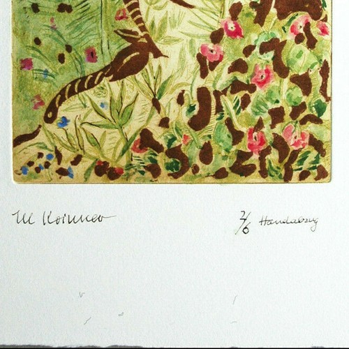 PRECIO ESPECIAL Michaela Krinner 1915-2006: Faun Pan grabado en color edición pequeña - Imagen 2 de 5