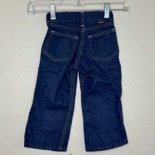 Vintage 1970s Kids Blue Jeans 70s Rough Housers Sears Size 3T Dark Denim Western - Picture 2 of 7
