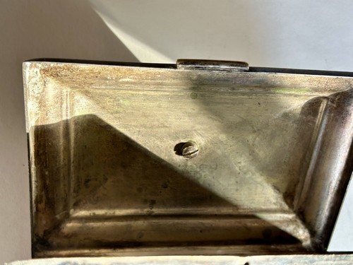 Antiguo ataúd de latón con placa de plata caja de cigarros carrito de té Art Nouveau con bisagras - Imagen 8 de 13