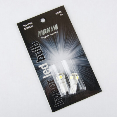 Nokya 194 (T10) LED Bulb 6000K Hyper White NOK6655 5-LED's 1W QTY=2