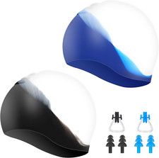 Gorros de nataci n unisex de silicona impermeables paquete de 2 