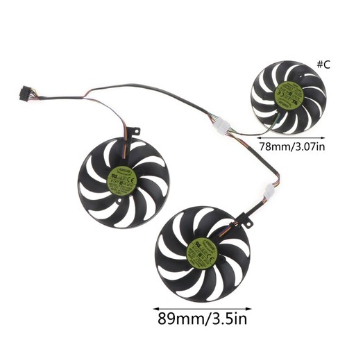 89mm Graphics Card Cooling Fan 4Pin 12V Cooler for Radeon RX 5700 XT 8GB - Photo 8/11
