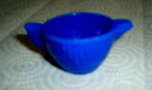 Childrens Akro Agate Stacked Disc Interior Panel Small Cobalt Blue Creamer