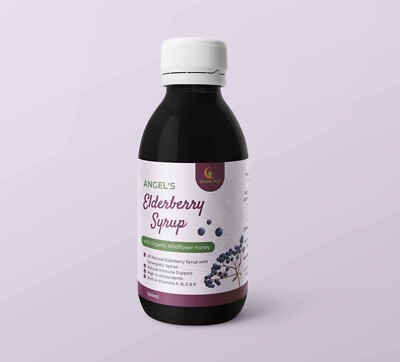 Engel Holunder Sirup - *VEGAN* alle natürlichen Zutaten mit Bio Melasse