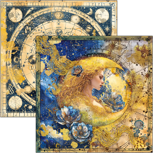 Ciao Bella Paper Celestial 12"x 12" Scrapbooking Paper Set Universe, Cosmic - Picture 2 of 13