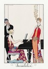 12245.Wall decor Poster.Room design.Barbier art.Deco fashion girl playing piano