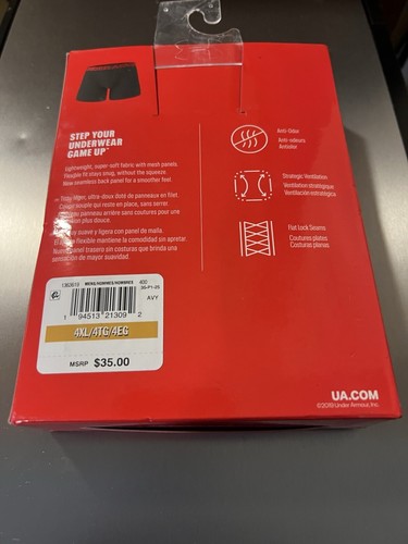 Under Armour BoxerJock Mens Size 4XL Blue / Black 6” Inch Inseam 2 Pack UA Tech - Picture 2 of 2