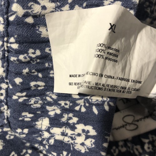 Jessica Simpson Loose Fit Tapered Leg Elastic Floral Pants Slate Blue XL - Picture 3 of 16