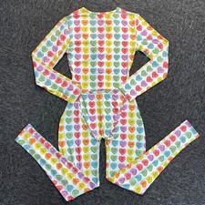 VL12 Hearts Open Flap Long One-Piece Pajama