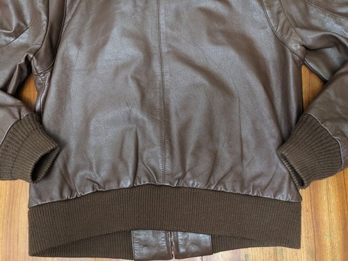 VTG Hill & Archer Aviator Bomber Jacket Men's Med/ Large 42 Brown Leather Lined - Picture 10 of 16