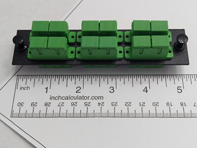 Fiber Optic Adapter Panel Single Mode 6 Duplex SC Connectors 12 Ports SM SC/APC