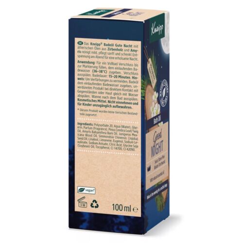 Kneipp Gute Nacht Badöl Kiefer, Amyris ätherische Öle Erholsamen Schlaf 10x100ml - Bild 6 von 13