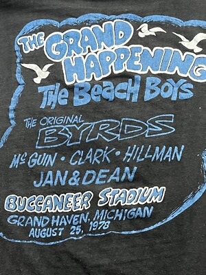 #ad Vtg The Beach Boys Shirt Tour 1978 Grand Haven Buccaneer Stadium Grand Happening $99.99