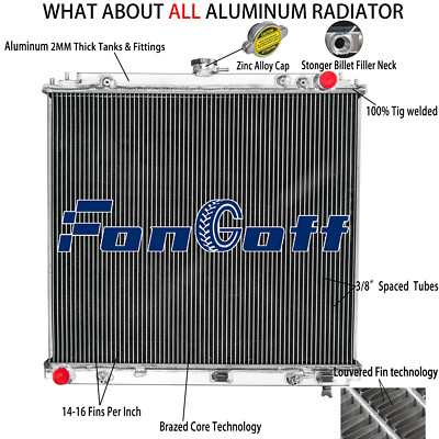 4 Row Aluminium Radiator fit 05~18 Nissan Frontier Pathfinder Xterra 4.0 5.6L.