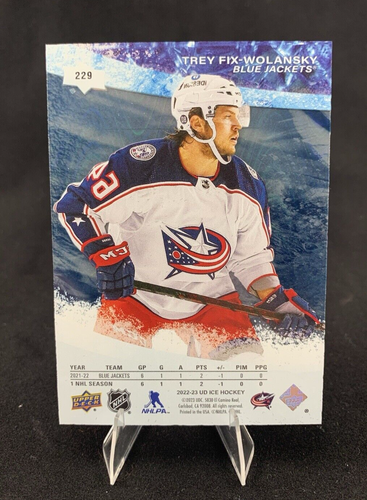 Trey Fix-Wolansky 2022-23 Upper Deck Ice - Ice Premieres Blue #229 /399 (RC) - Picture 2 of 2