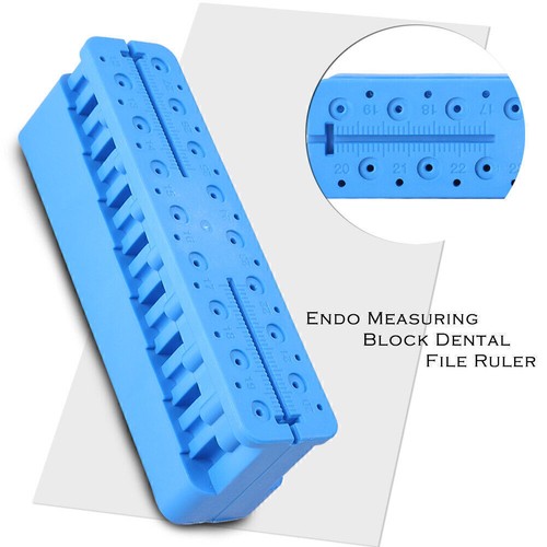 Blocco di misura endodontico blocco dentale righello supporto file endodontico autoclavabile blu - Foto 4 di 12