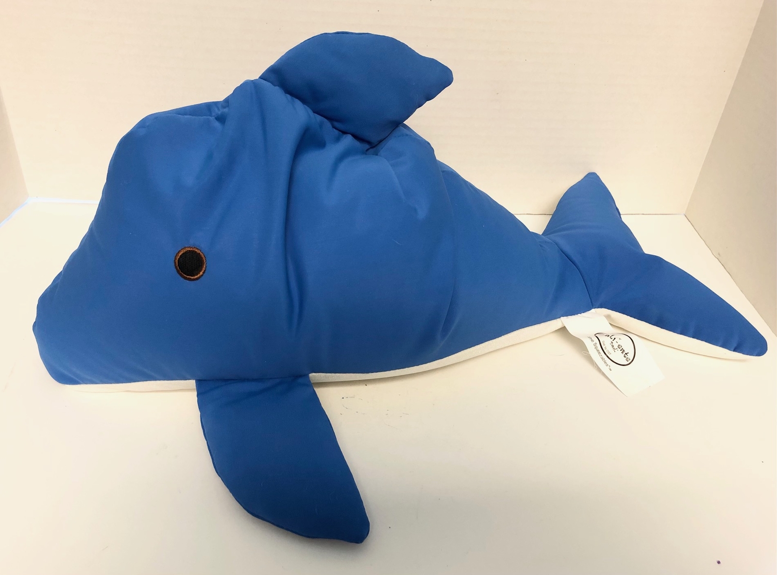 CaliEnte Blue DOLPHIN Squeezables Microbead Pillow Plush 20" Porpoise