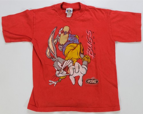 Rare Vintage Bugs Bunny Looney Tunes 1995 Skateboarding T Shirt 90s Youth Size 7