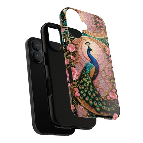 Pink Phone Case Peacock Stained Glass Phone Case iPhone 16 15 14 13 S24 S23 S22 - 第 22/245 張圖片