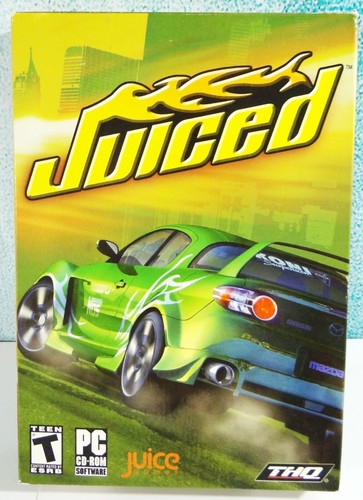 Juiced PC 3 CD ROM Racing Game Extremely Rare THQ Small Box Complete 2005