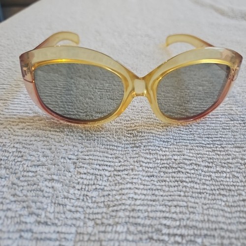 Vintage 70er Damen COOL-RAY Polaroid 155 Sonnenbrille Mehrfarbig Gelb/Bergund