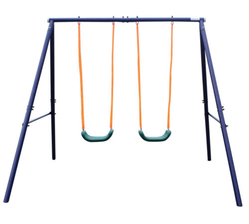 200 Pfund Metallschaukel Set strapazierfähiger Schaukelständer mit 2 Schaukeln Kinder Hinterhof Spielset - Bild 3 von 7