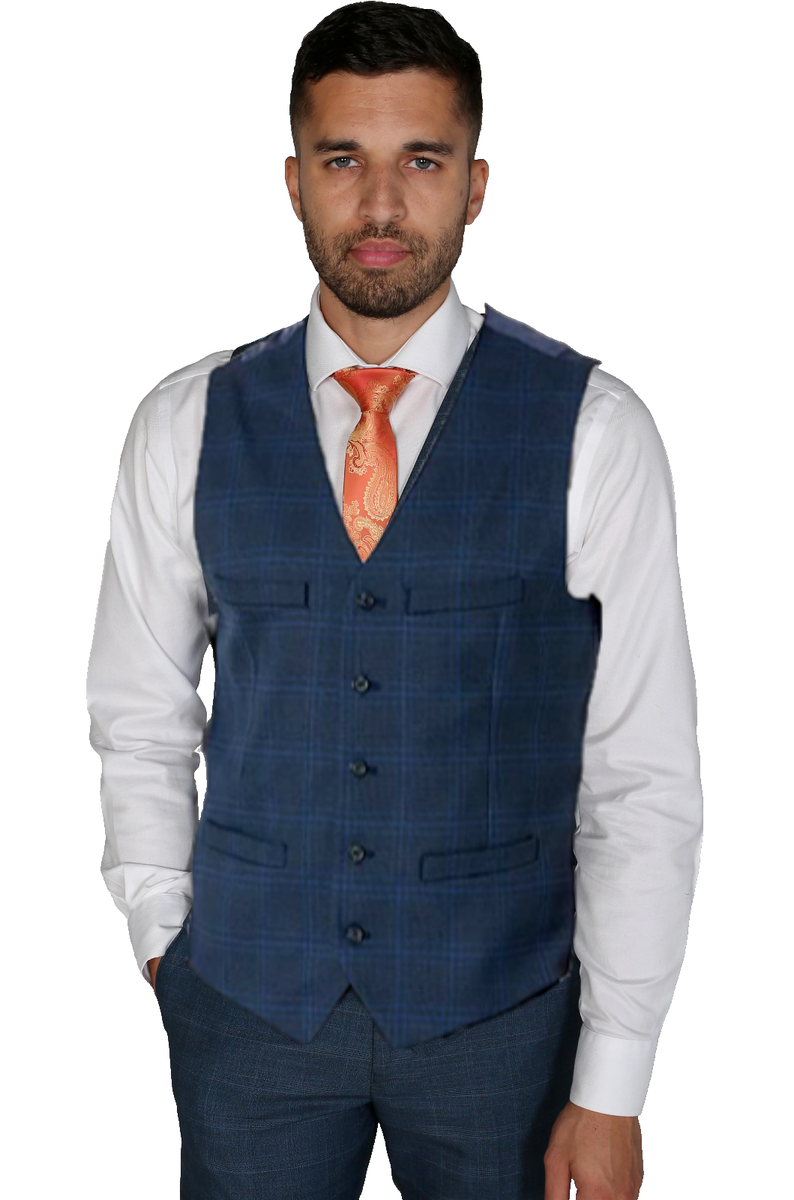 Perry Ellis Men's, Regular Fit Stretch Vest, Estate Blue, M - Main Image