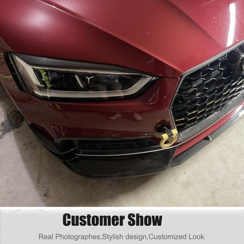 For Audi S5 A5 B9 Sline 2017-20 Real Carbon Front Bumper Lip & Side Canards Fins - Picture 3 of 12