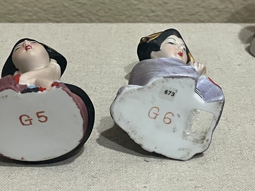 Bottiglie di profumo o liquore biscotto geisha giapponese figurativo vintage - Foto 12 di 15
