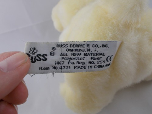 Oso de peluche Russ Browsy peluche crema se sienta juguete de peluche de 6 pulgadas - Imagen 7 de 8