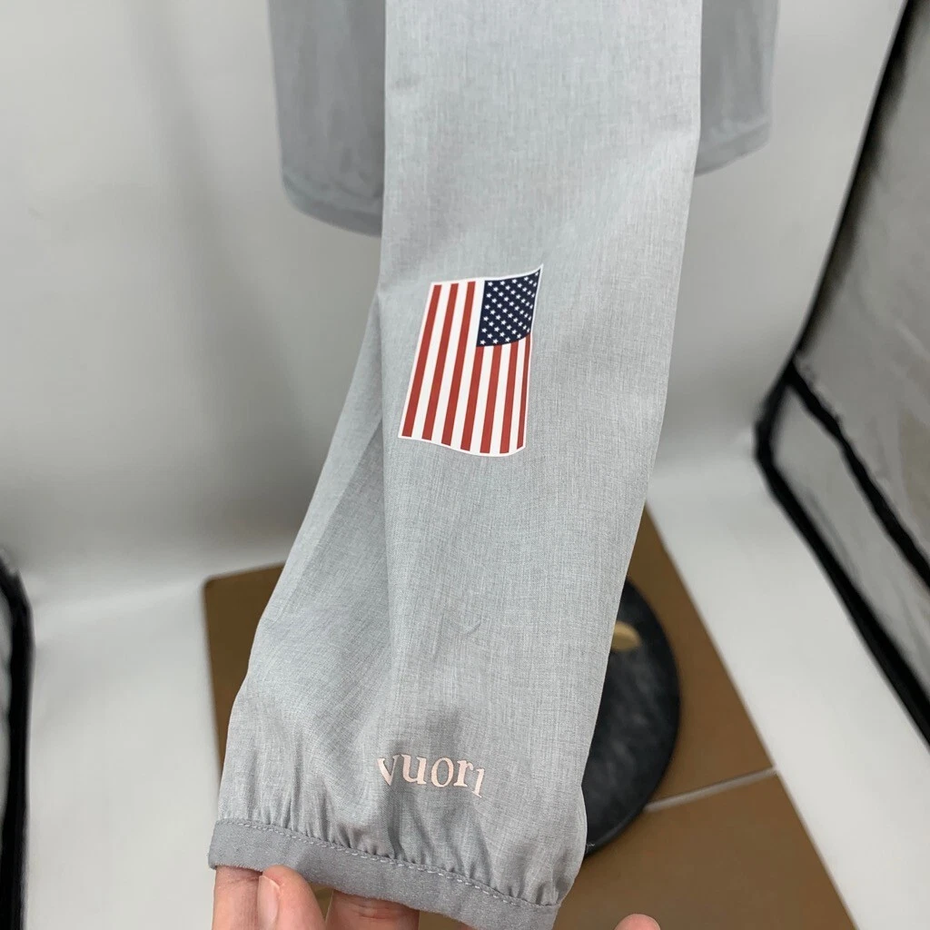 vuori reflective full zip usa swimming team hooded jacket