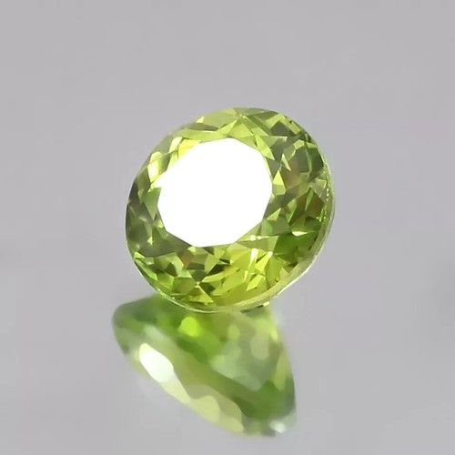 Zaffiro verde peridoto naturale impeccabile sciolto taglio tondo pietra preziosa 12x12 mm - Foto 3 di 5