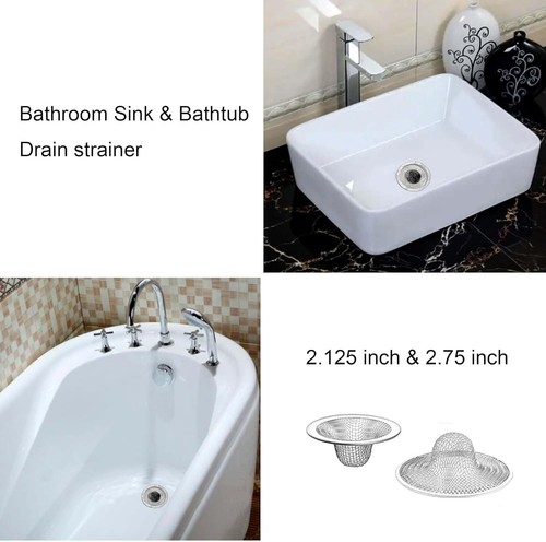 25PCS Bathroom Mesh Sink Drain Strainer, 2.75" & 2.125'' Stainless Steel Slop... - Picture 5 of 8