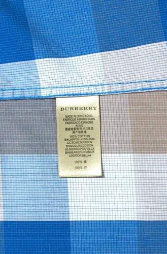 MEN'S BURBERRY BRIT TEAL/TAUPE/CREAM CHECK POPLIN SHIRT SIZE MEDIUM,NEW - Picture 11 of 11
