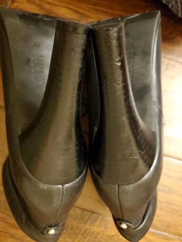 LRL Ralph Lauren Women sz 9 Chunky Lace Up Black Heeled Lace Up Ankle Boots - Picture 6 of 8