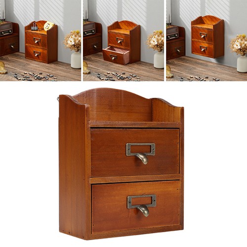 Wooden Storage Cabinet Desktop Drawer Shelf Figure Display Rack Wall Organizer - Picture 24 of 92