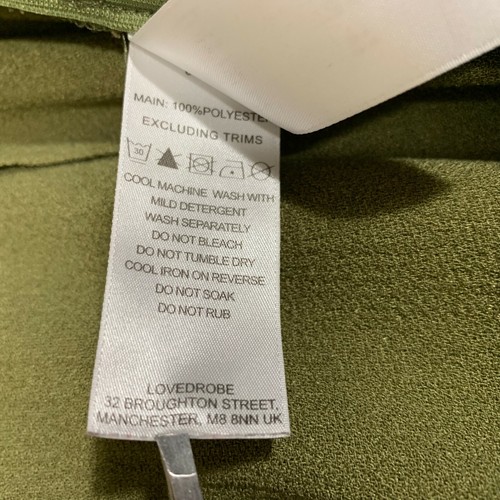 Womens Army Green Pleated Pegged Leg Pants Womens Side Zip Tapered Sz 18 - Bild 9 von 9