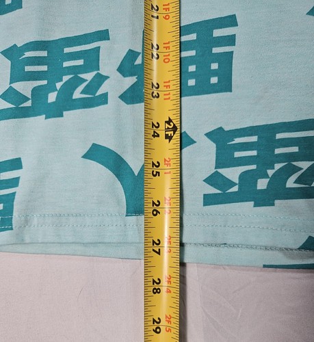 Fresh Laundry Blue T-Shirt Japanese Writing Translates To "Grumpy" Medium - Picture 7 of 7