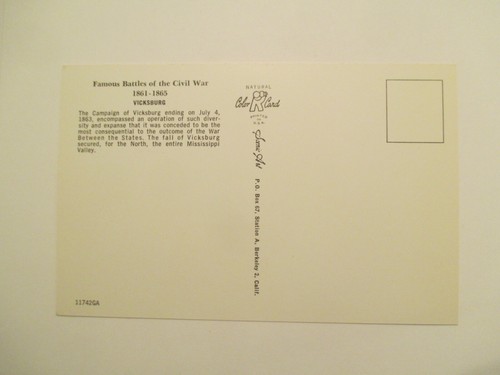 Civil War Postcard Vicksburg Mississippi Campaign Grant Pemberton - Picture 2 of 2