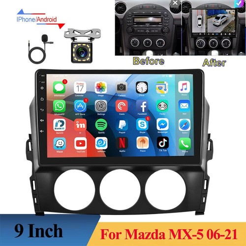 Radio 2+32G 9 Inch Android 13 Car Stereo for Mazda MX-5 2006-2021 - Picture 4 of 12