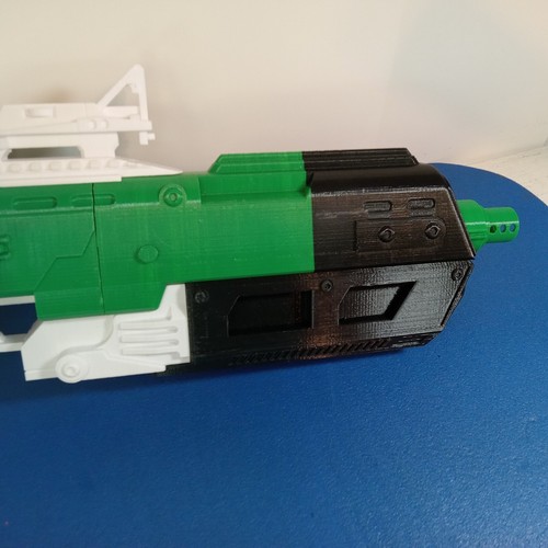 3D Printed Cosplay Space Themed Gun 7 Peices Green, White, Black - Picture 4 of 15