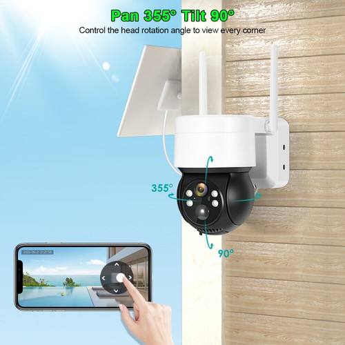 Wifi Solar Battery Camera Outdoor 1080P Wireless Surveillance IP Cam+Solar Panel - Picture 4 of 15