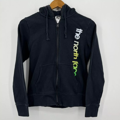 The North Face Full Zip Hoodie Women's Size S Black Pockets Cotton Blend Logo - Picture 1 of 11