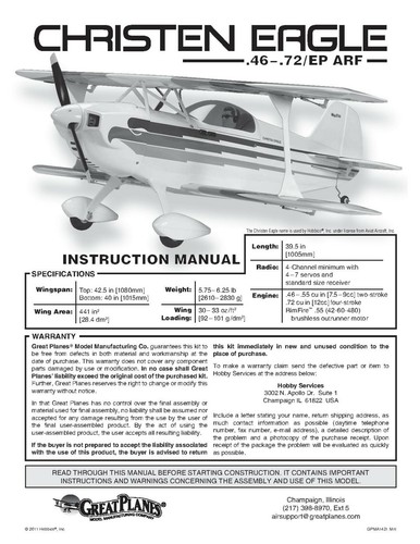 Great Planes Instruction Build Owner's Manuals VARIOUS MODELS ARF RTF Kits +MORE - Picture 25 of 241