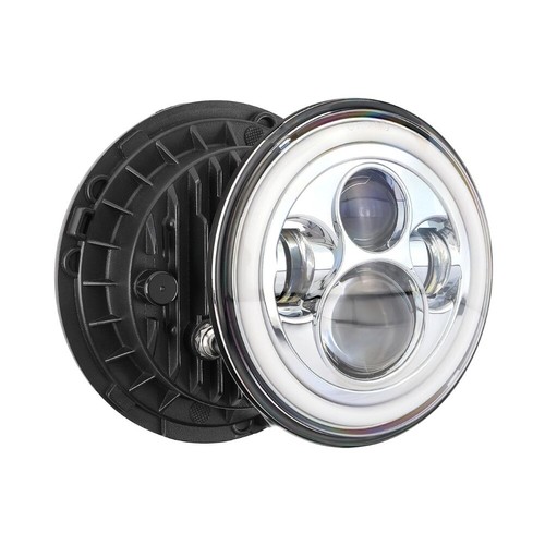 For Chevy Bel Air 1954-59 7" LED Headlights Chrome Hi-Lo DRL Turn Signal Lamp - Picture 3 of 12