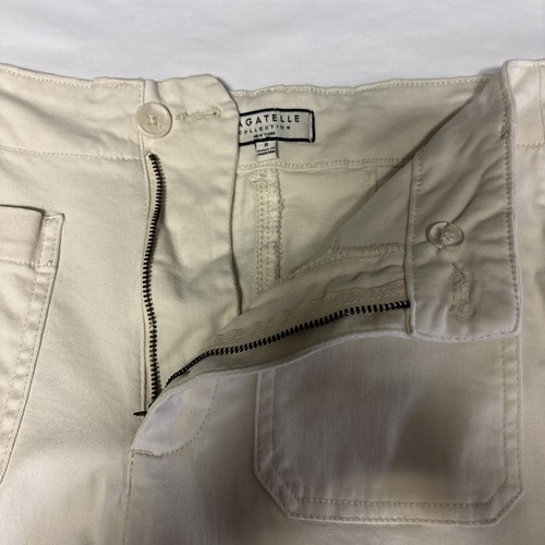 BAGATELLE Collection New York Womens Cream High Waist Pants Crop Wide Leg Size 8 - Picture 9 of 13