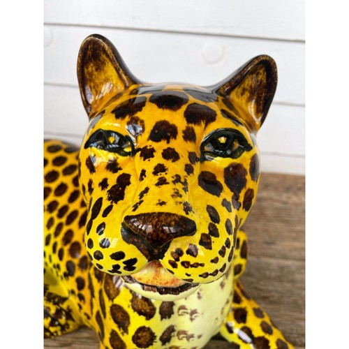 Vintage MCM Italy Pottery Large Reclining Sitting Cheetah Cat Sculpture - Picture 21 of 24